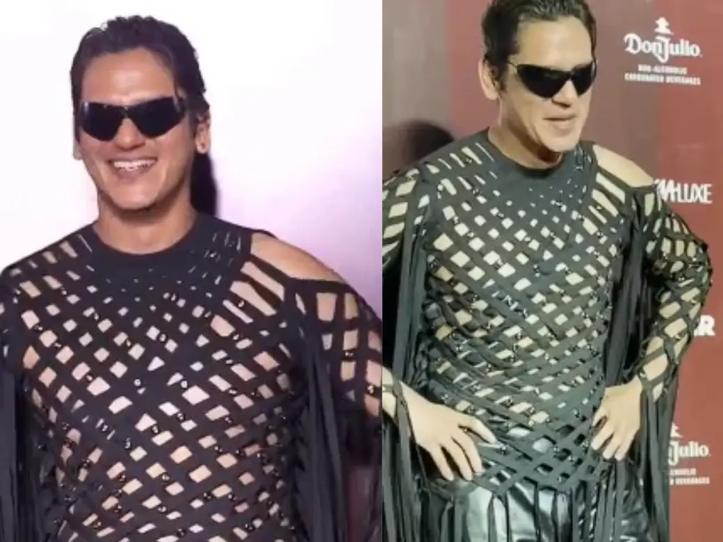 Indian Matrix! Vijay Varma's new latex cutout suit has the internet laughing, check reactions Indian Matrix! Vijay Varma's new latex cutout suit has the internet laughing, check reactions
