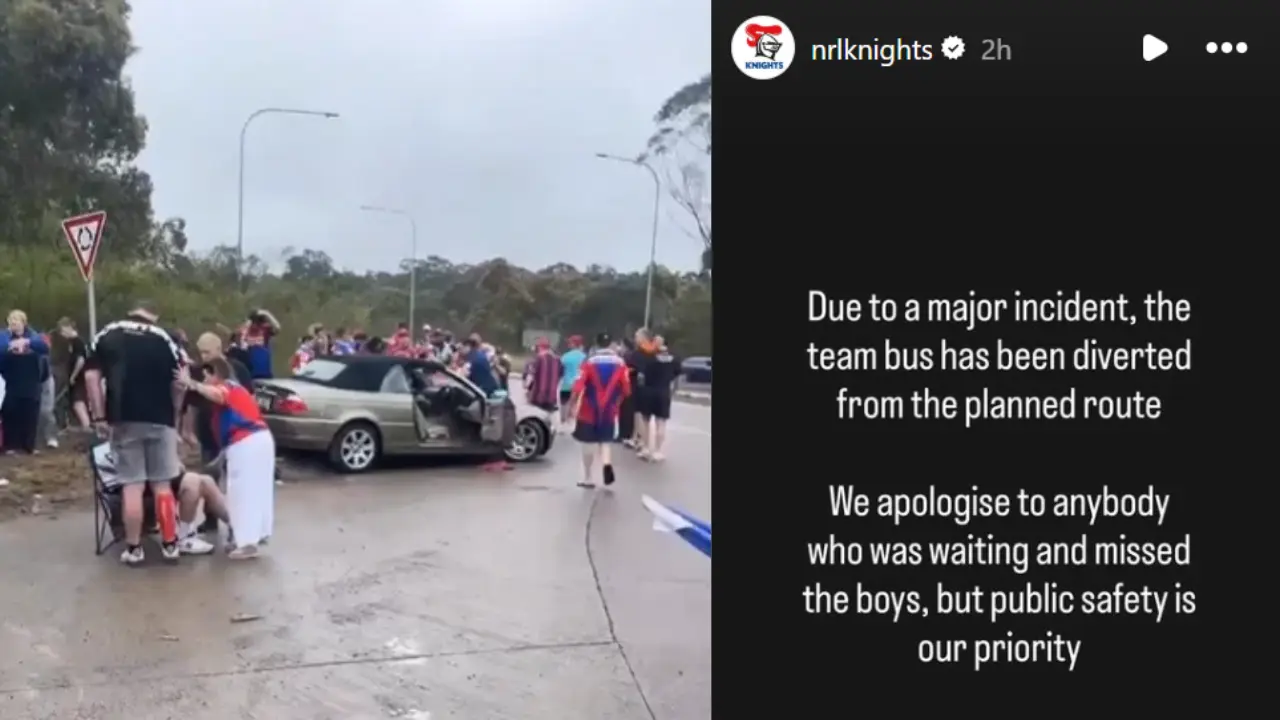 Newcastle car crash: At least nine injured, witnesses describe children flying as vehicle ploughs into Knights fans