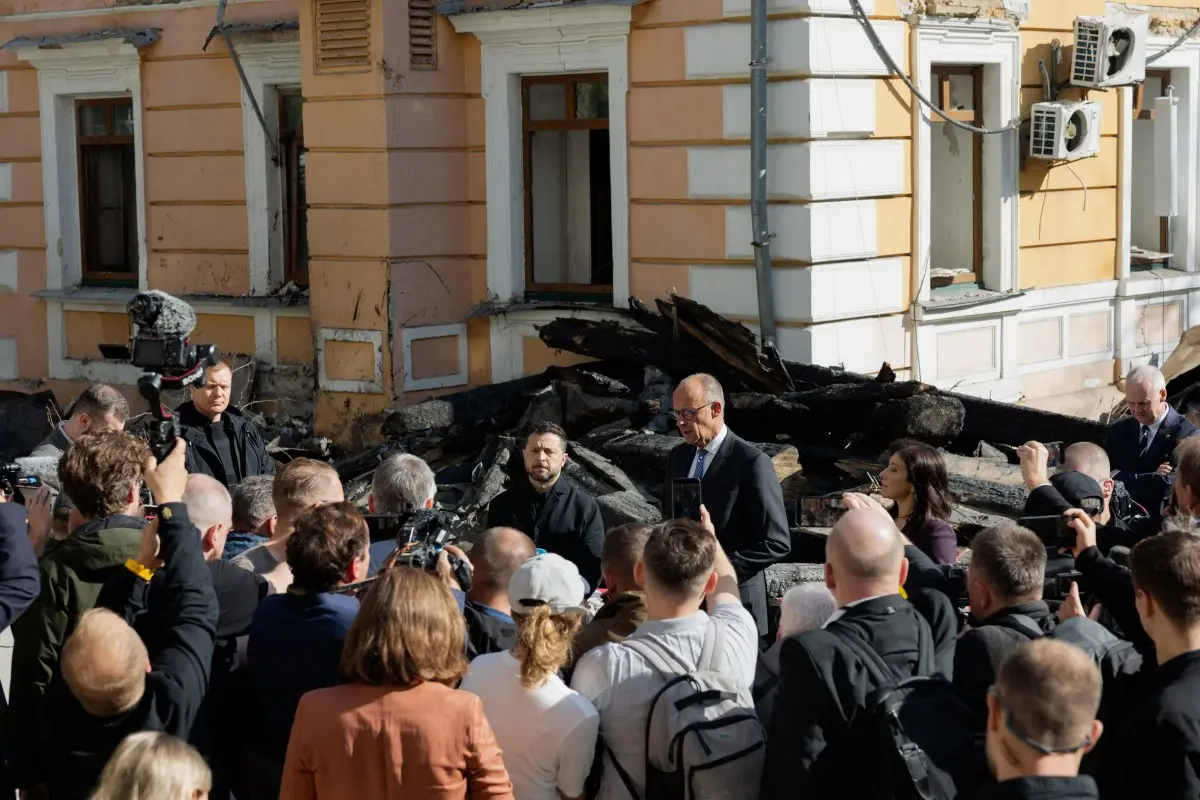 Germany's Merz visits Kyiv after Russia warns of ‘massive’ airstrikes