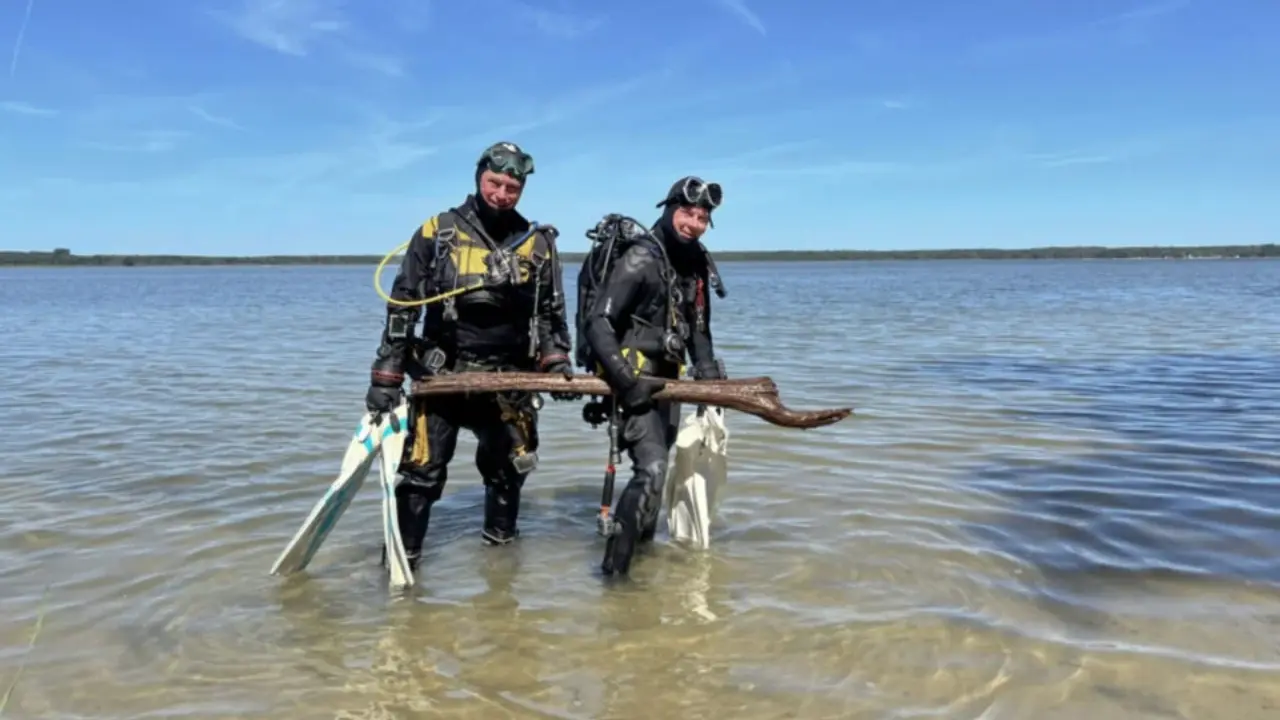 10,500-year-old wood under German lake could alter history of first human homes