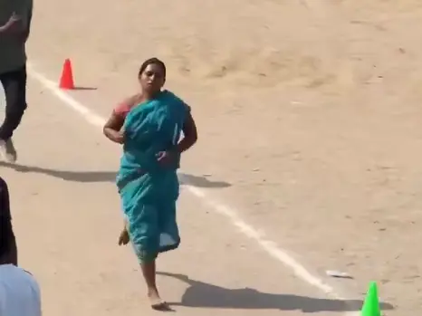 'She is a super woman': Netizens react after Jharkhand woman runs 1,600m barefoot in saree for job - WATCH 'She is a super woman': Netizens react after Jharkhand woman runs 1,600m barefoot in saree for job - WATCH