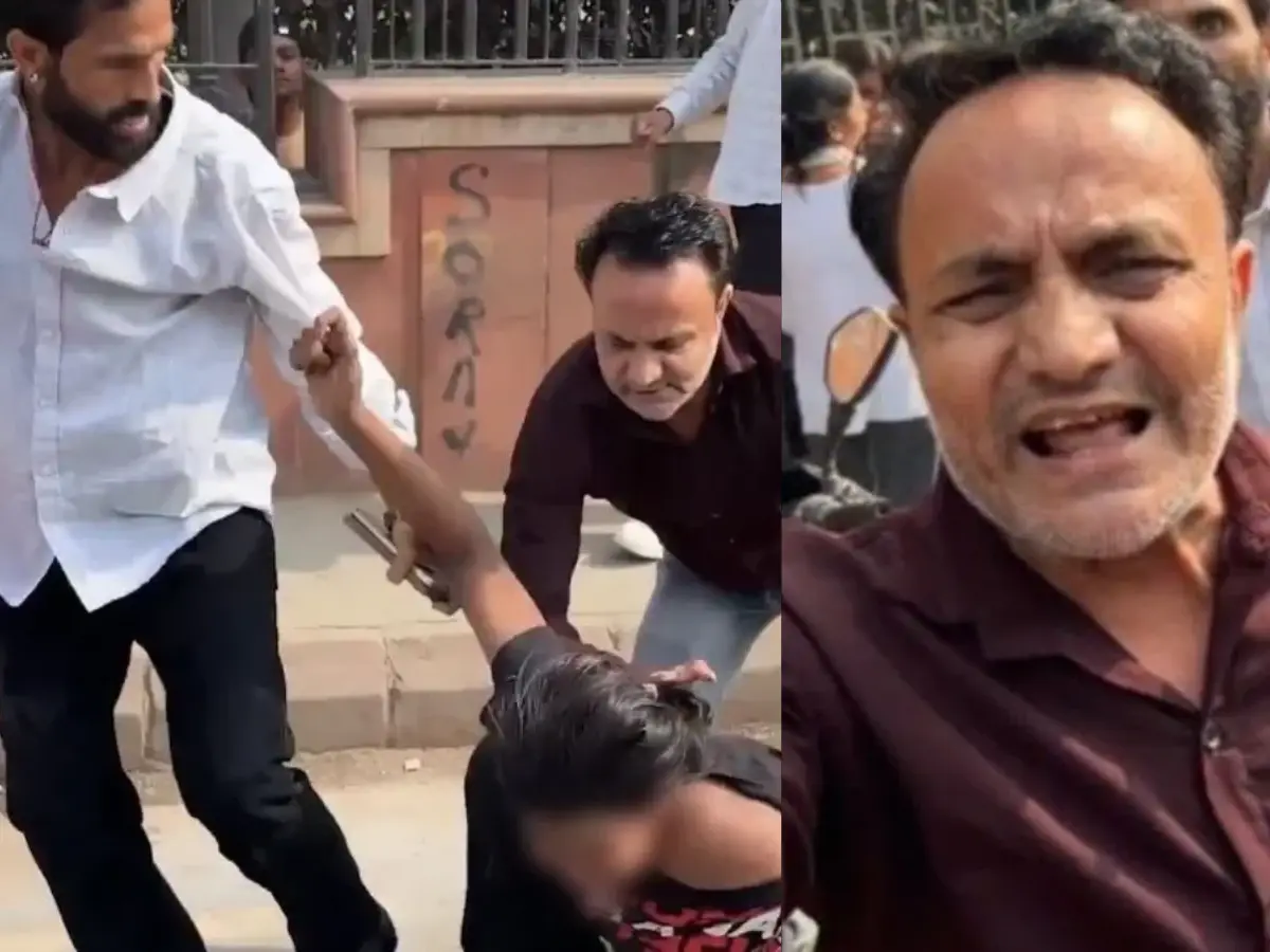 Delhi Police arrest 4 men seen in viral video allegedly assaulting women protesters during CJP protest Delhi Police arrest 4 men seen in viral video allegedly assaulting women protesters during CJP protest