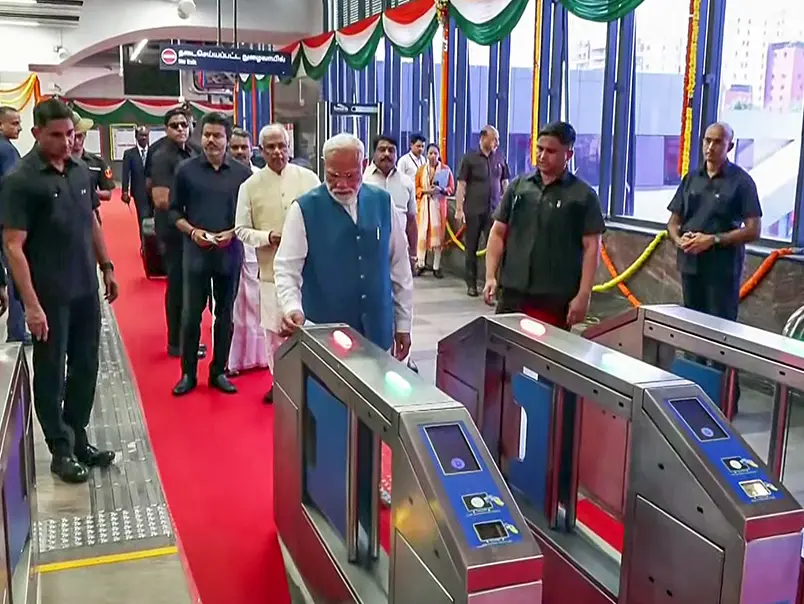 PM Modi inaugurates Rs 4,900 crore Chennai Metro Phase II stretch, takes ride with CM Vijay: VIDEO PM Modi inaugurates Rs 4,900 crore Chennai Metro Phase II stretch, takes ride with CM Vijay: VIDEO