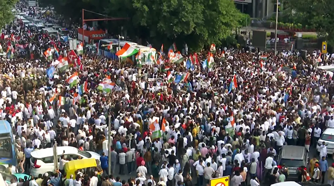 INDIA bloc leads massive march to Supreme Court; plea on 'vote chori' filed against CEC