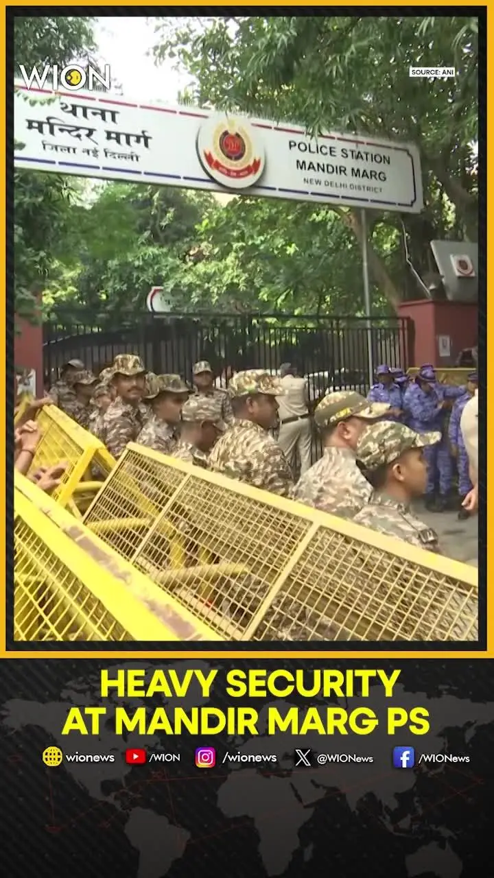 Delhi: Security personnel deployed outside Mandir Marg police station