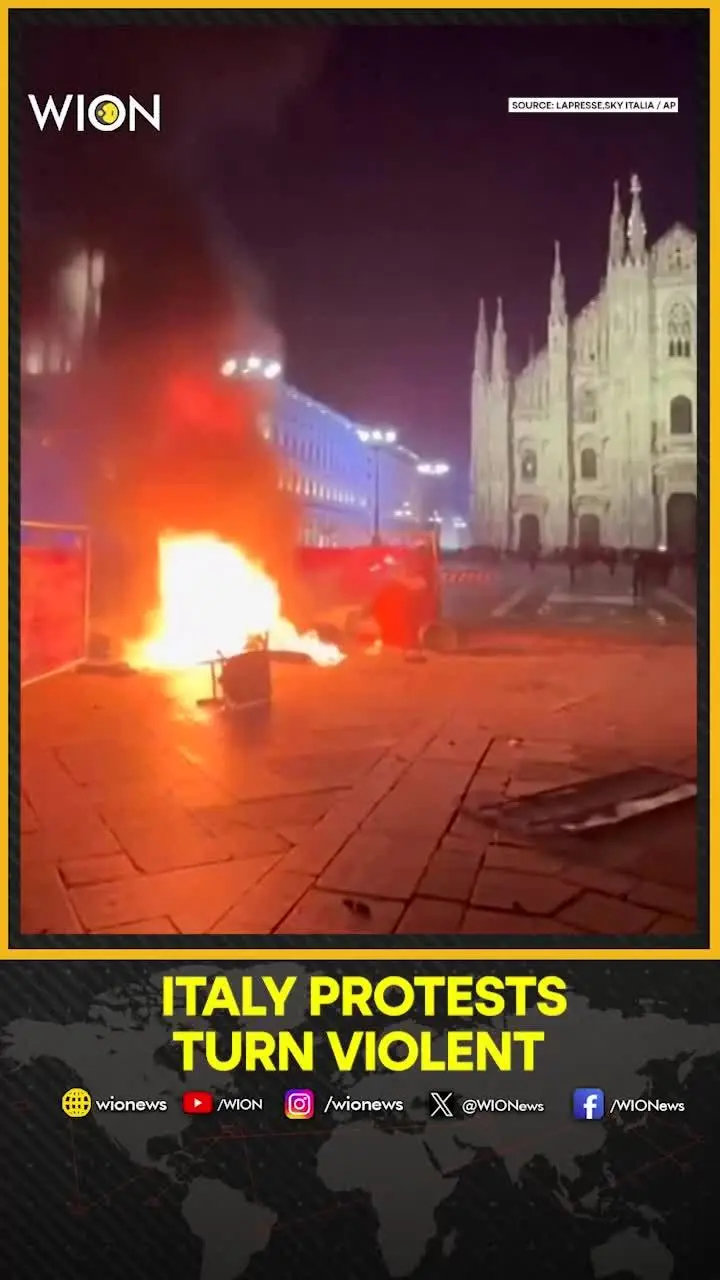 Italian police clash with protesters in Milan as protests turn violent