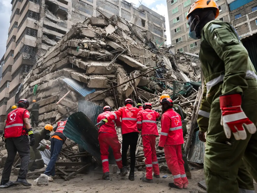 Nairobi building collapse: Several feared trapped after 16-storey structure crumbles; rescue operation underway Nairobi building collapse: Several feared trapped after 16-storey structure crumbles; rescue operation underway