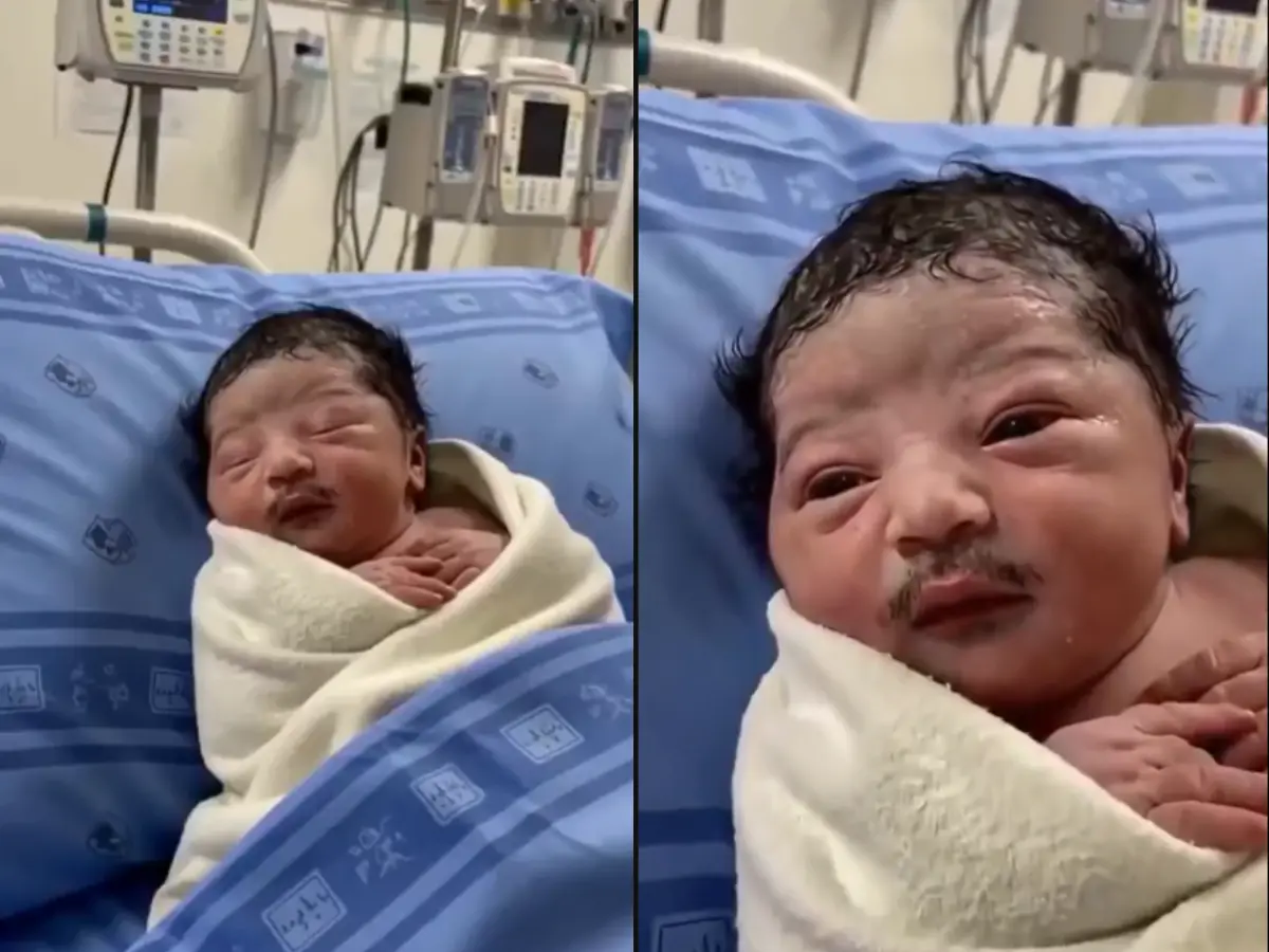 'Already tired of his 9-to-5': Baby born with a moustache becomes internet sensation, video goes viral | Watch 'Already tired of his 9-to-5': Baby born with a moustache becomes internet sensation, video goes viral | Watch