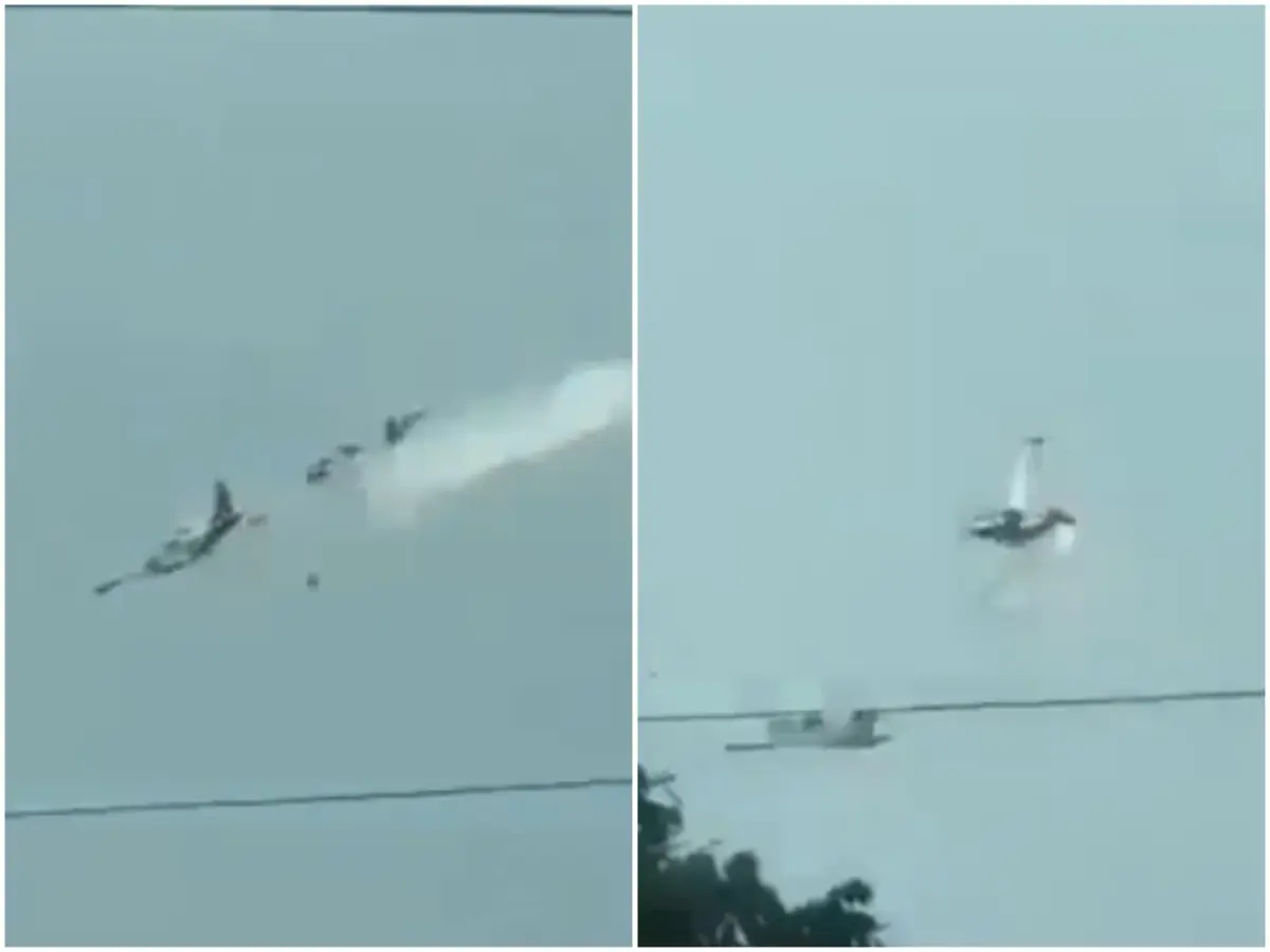 VIDEO: Four pilots killed as two PAF trainer jets collide mid-air in Philippines VIDEO: Four pilots killed as two PAF trainer jets collide mid-air in Philippines