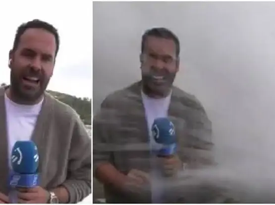 Spanish reporter swept by giant wave while reporting on dangerous sea conditions | WATCH Spanish reporter swept by giant wave while reporting on dangerous sea conditions | WATCH