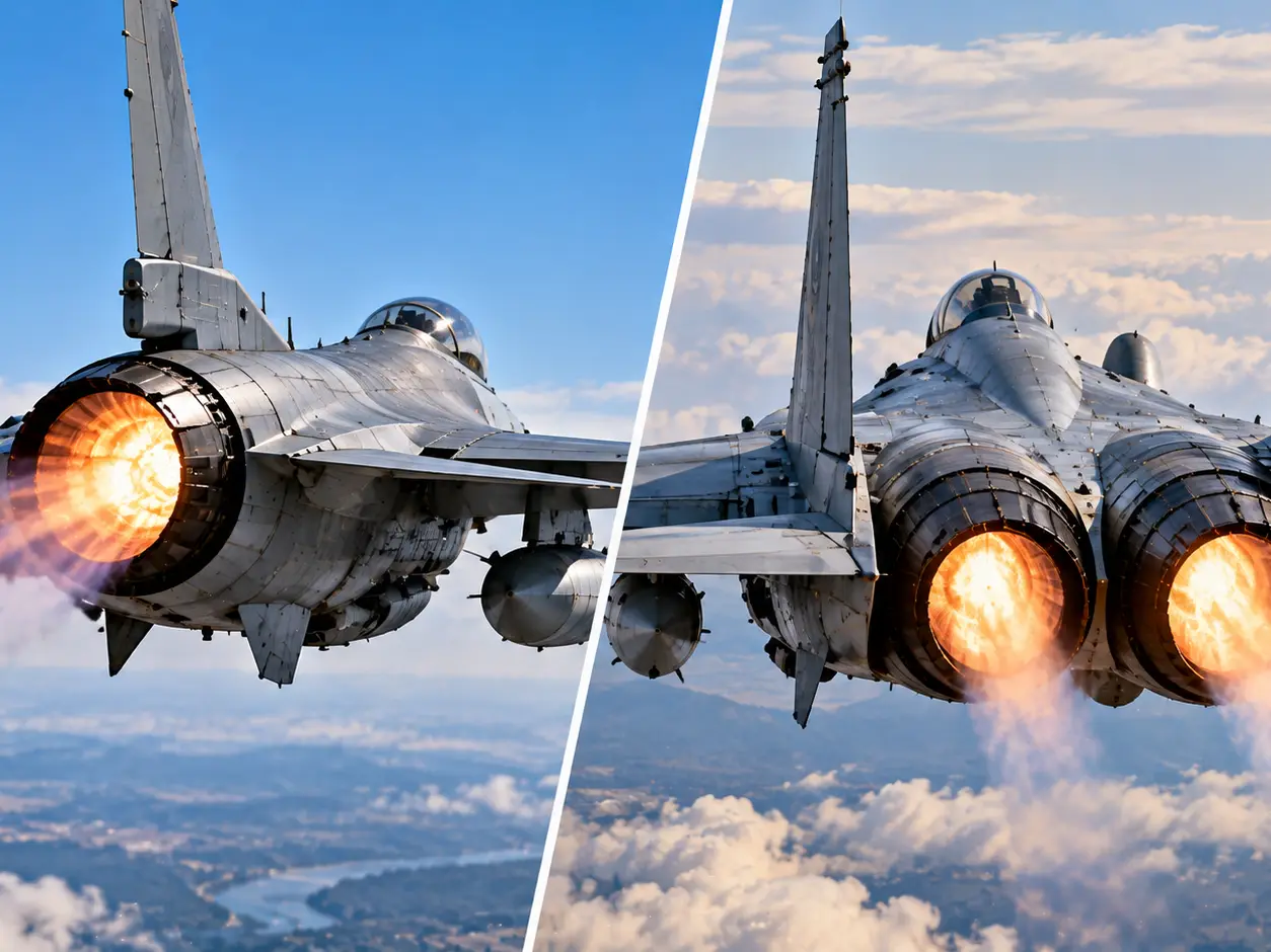 Why do some fighter jets have two engines while others use one?