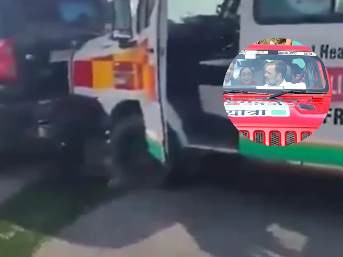 Rahul Gandhi’s convoy collides with ambulance on UP expressway | VIDEO Rahul Gandhi’s convoy collides with ambulance on UP expressway | VIDEO