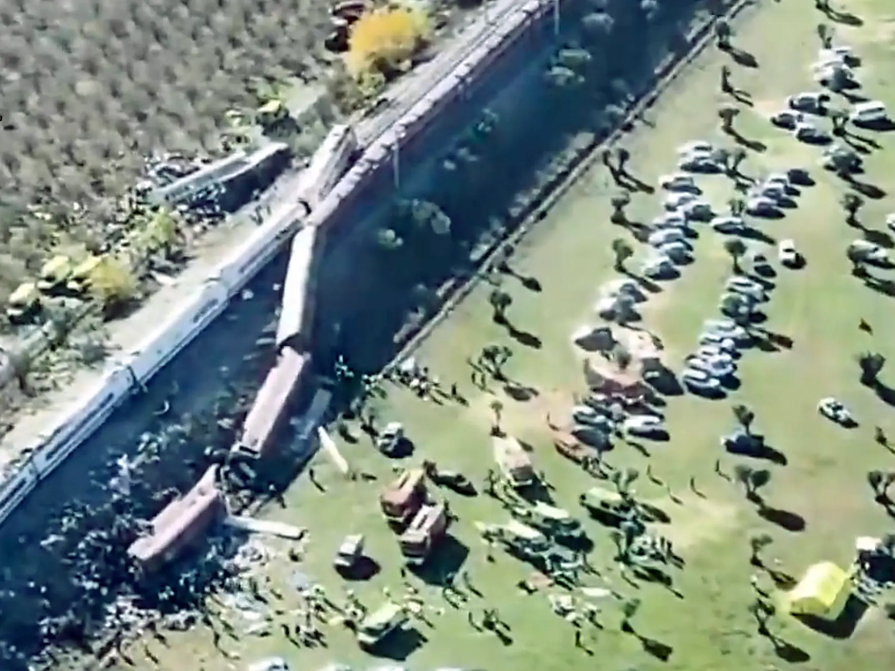 Drone footage shows wreckage after deadly Spain train collision kills 64 Drone footage shows wreckage after deadly Spain train collision kills 64