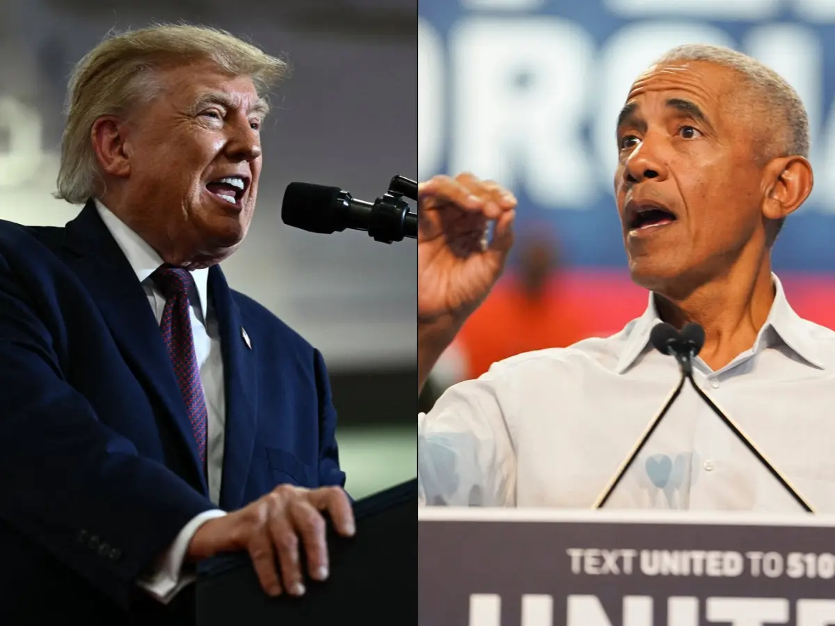 'He lost' vs 'they aren't serious people': Obama mocks Trump's Cheesecake Factory meltdown as rivals trade barbs at duelling rallies 'He lost' vs 'they aren't serious people': Obama mocks Trump's Cheesecake Factory meltdown as rivals trade barbs at duelling rallies