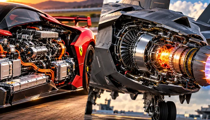 How Ferrari's hybrid technology compares with a fighter jet's propulsion system